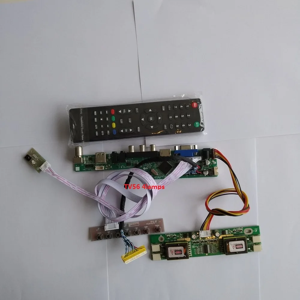 

for M170EG01 V7 Controller Board Digital Signal 1280X1024 17" AV TV card 4 lamps Interface USB 30pin Resolution kit LCD