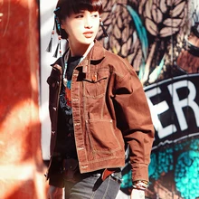 Aporia. As Женская Весенняя винтажная и ретро нейтральная однобортная укороченная куртка с карманами и вышивкой, повседневные свободные хлопковые короткие пальто