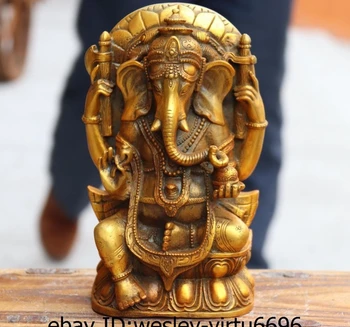 

Tibet Buddhism copper Bronze Ganapati Ganesh Lord Ganesha Elephant Buddha Statue