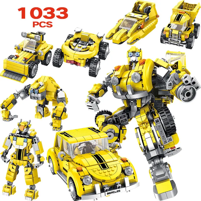 

1033pcs Technic Robot Model Blocks Legoingly Transformation Anime Series Building Blocks Toy 2 Size Robot Car Toy for Boy