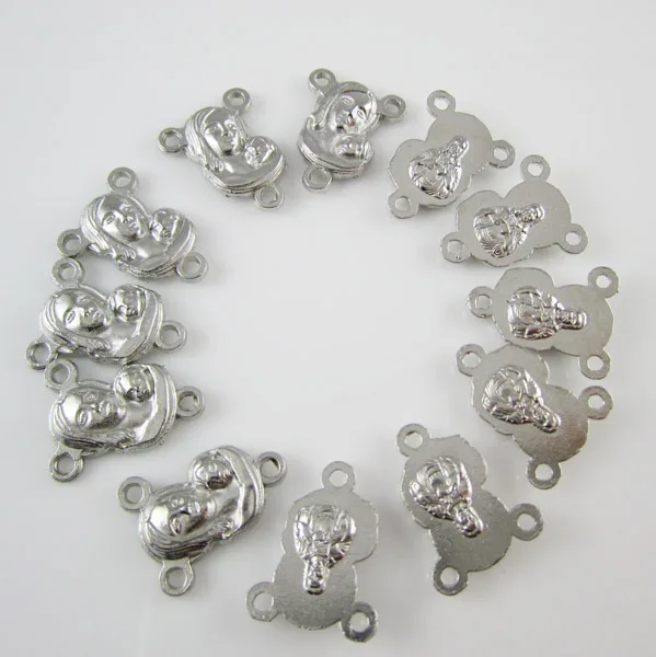 

100pcs of Holy Mother Madonna and Child Jesus Rosary Center Pieces