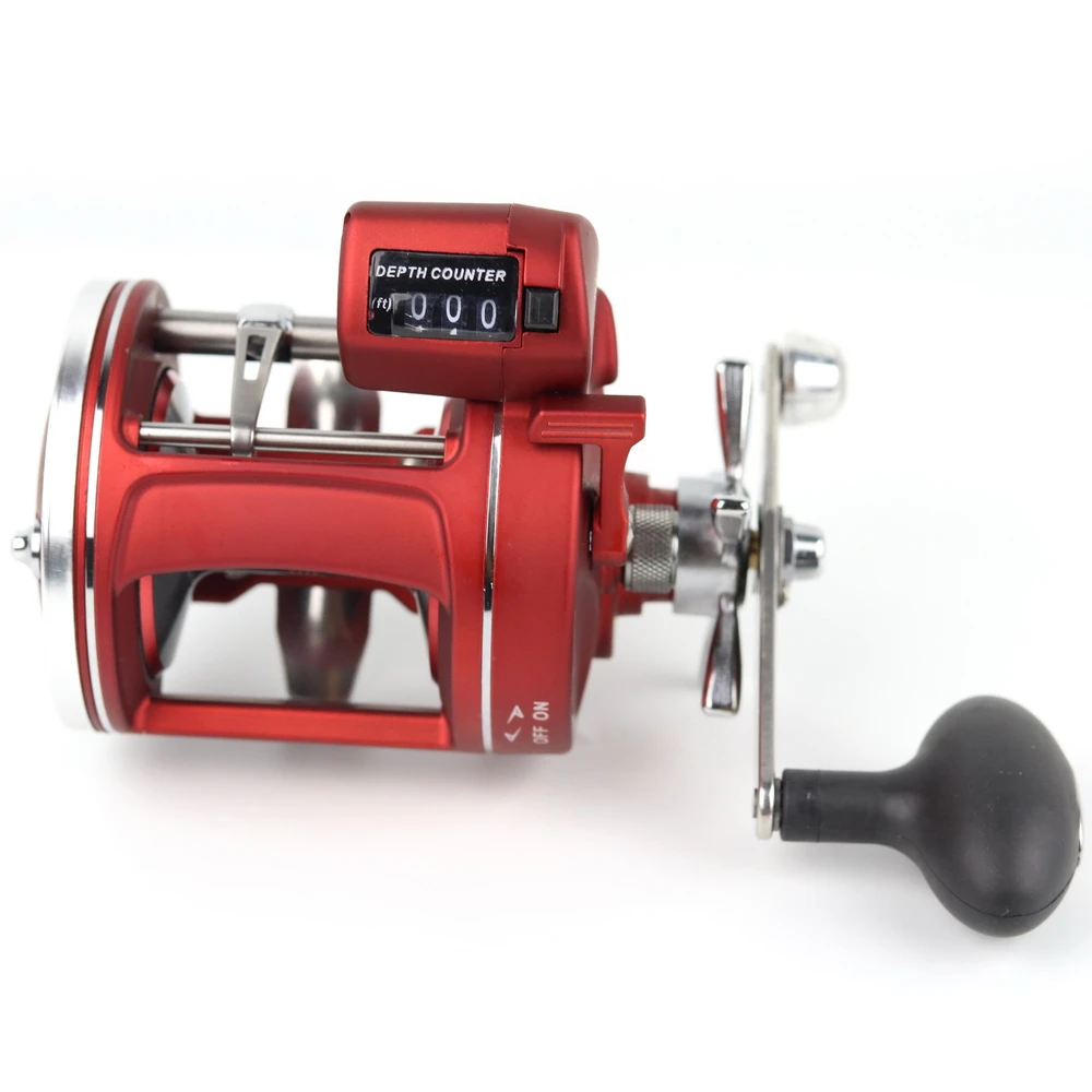 

YUMOSHI Left&Right Hand Cast Drum Wheel 12 Bearings Fishing Reel with Electric Depth Counting Multiplier