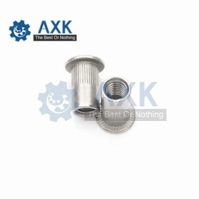 

20Pcs M3 M4 M5 M6 M8 M10 M12 Carbon Steel Rivnut Flat Head Threaded Rivet Insert Nutsert Cap Rivet Nut