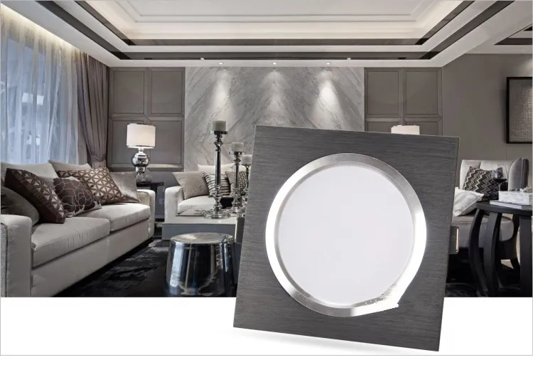 2.5inch Downlight LED 6w 9w 12w 220v Nature White Square Recessed LED Lamp Spot Light for Living Room Foyer Bedroom Kitchen