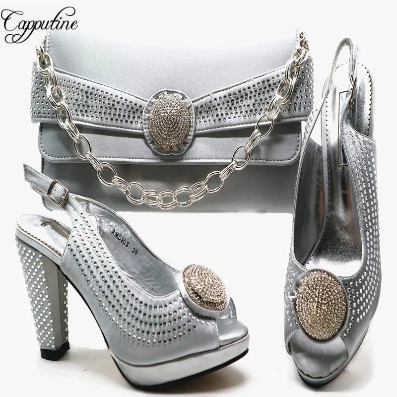 brown Ensemble argent or Chaussures Mode pourpre Brun Partie Style Couleur peach Talons Avec Blue Sacs G53 Lake Sac Femme 2018 Haute Pour Et Strass Nouvelle Nigeria 4wzqBf1