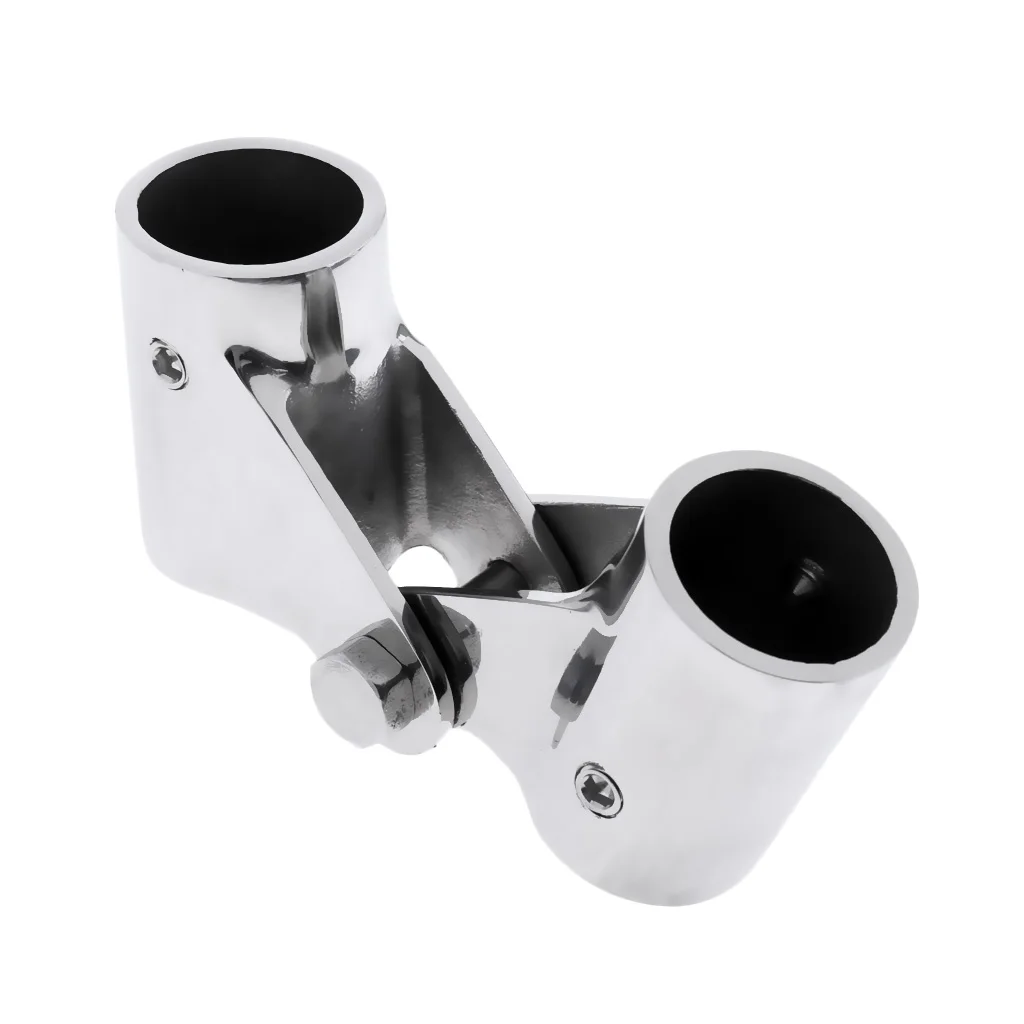 Stainless Steel Boat Rail Fittings Folding Swivel Tube Pipe Connector 22mm