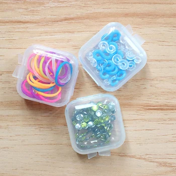 

10pcs Transparent Plastic Mini Box Jewelry Earplugs Storage Box Container Beads Makeup Transparent Storage Box Storage Tools