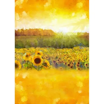 

LIFE MAGIC BOX Wedding Backdrops Yellow Sunflower Green Background