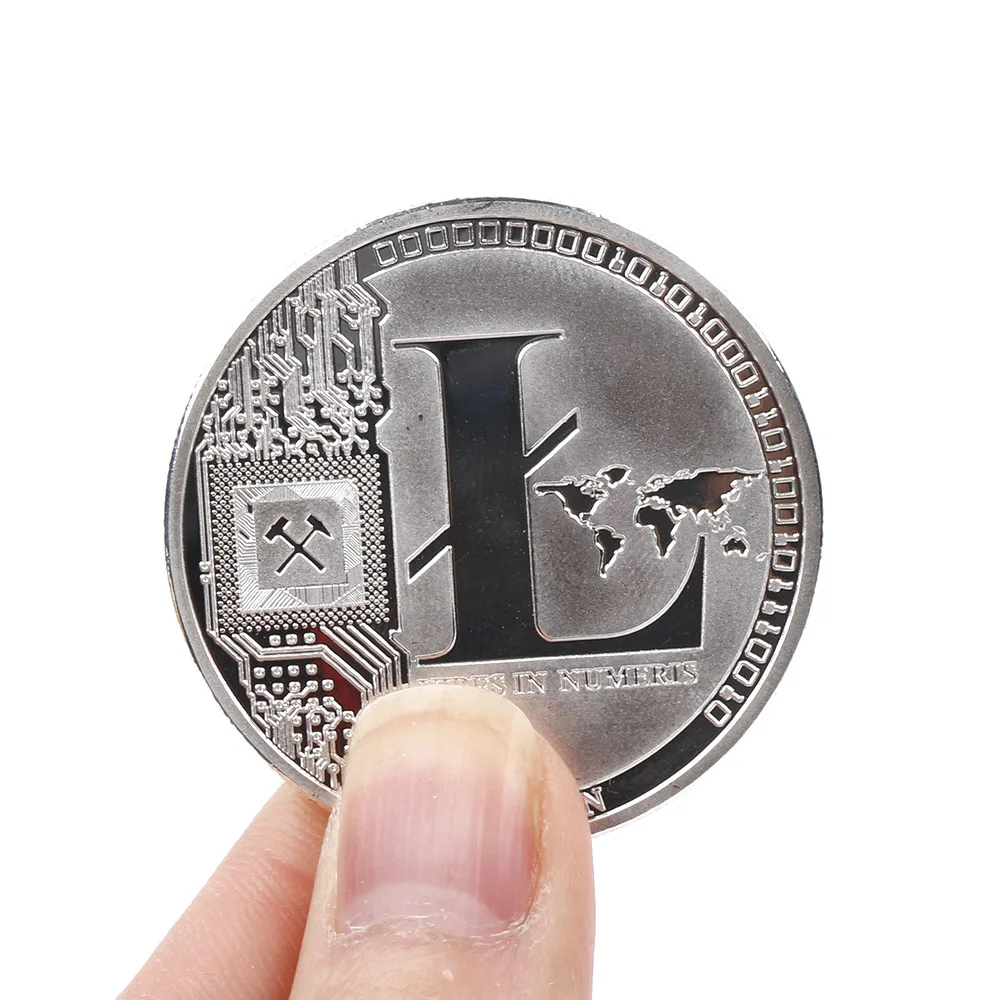 Посеребренная 25 LTC монета Litecoin Vires в цифрах медальон цифровая валюта памятные монеты