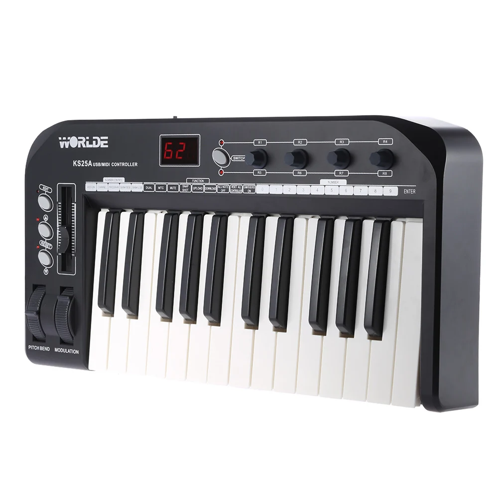 

High Quality KS25A Portable 25-key USB MIDI Keyboard Controller with USB Cable