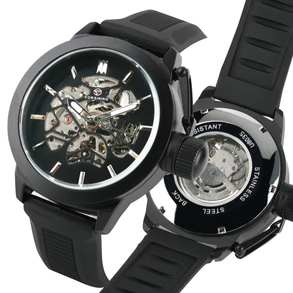 

Fashion Mechanical Watch Luxury Automatic Self-Wind Men Watch Silicone Strap Soft and Comfortable Watches montre homme