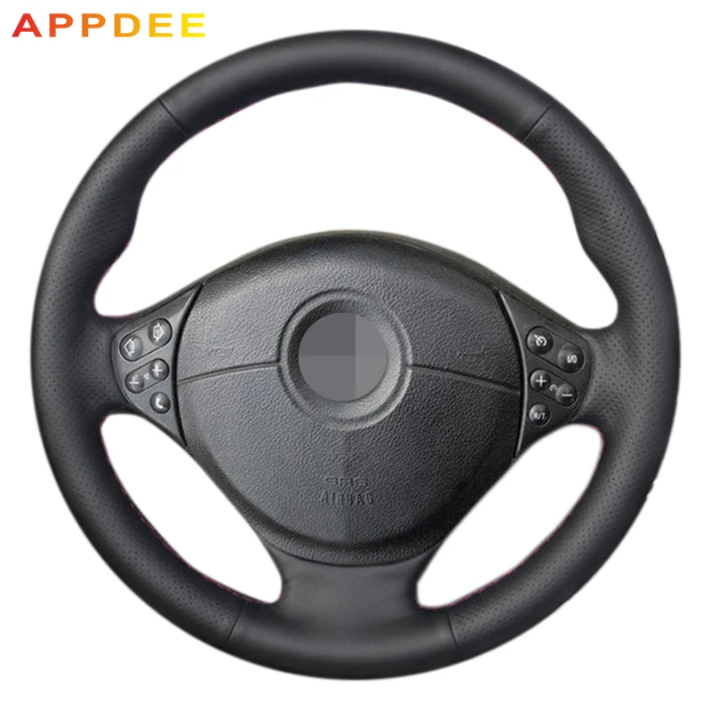 Baratos Cubierta de volante de coche de cuero Artificial negro AppDee para BMW E39 5 Series 1999 2003 E46 3 Series 1999 2005 E53 X5 E36 Z3