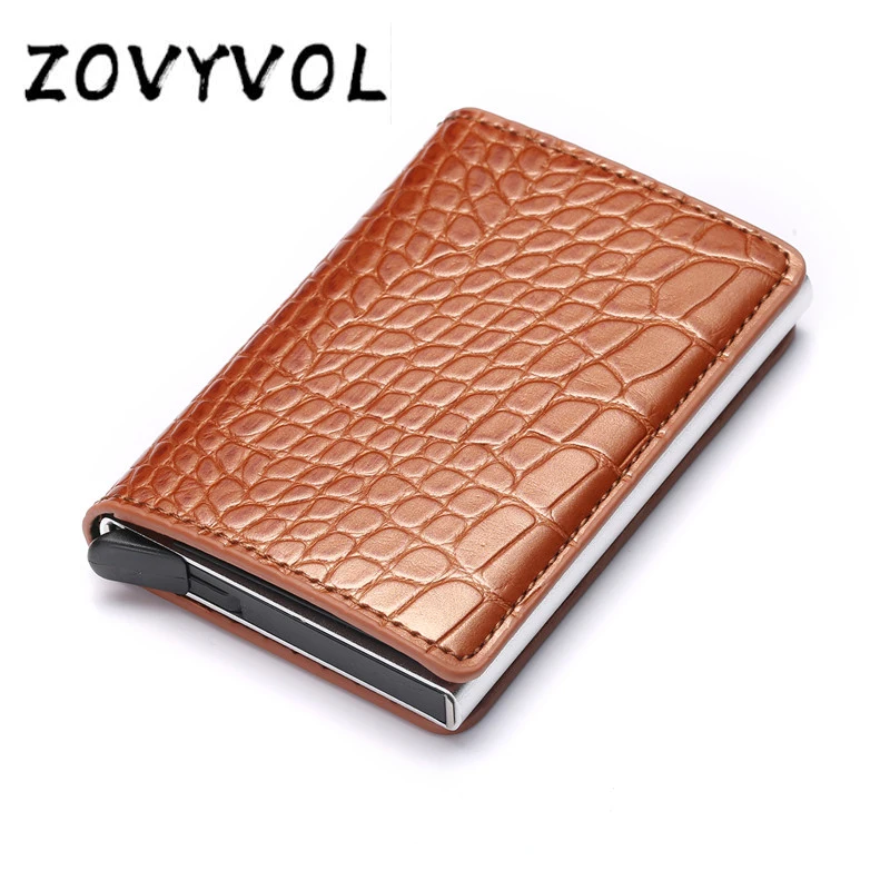 

ZOVYVOL Business ID Card Case Men Credit Card Holders Fashion Automatic RFID Card Holder Aluminium Bank Card Wallets