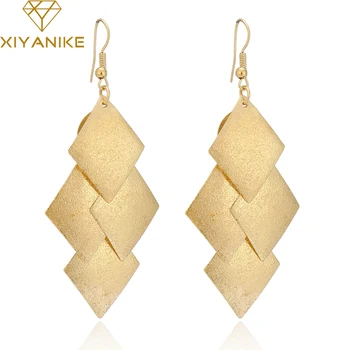 

XIYANIKE New Trendy Elegante Silver Color Drop Long Tassel Geometric Earrings For Women Gift Boucle d'oreille Pendientes E622