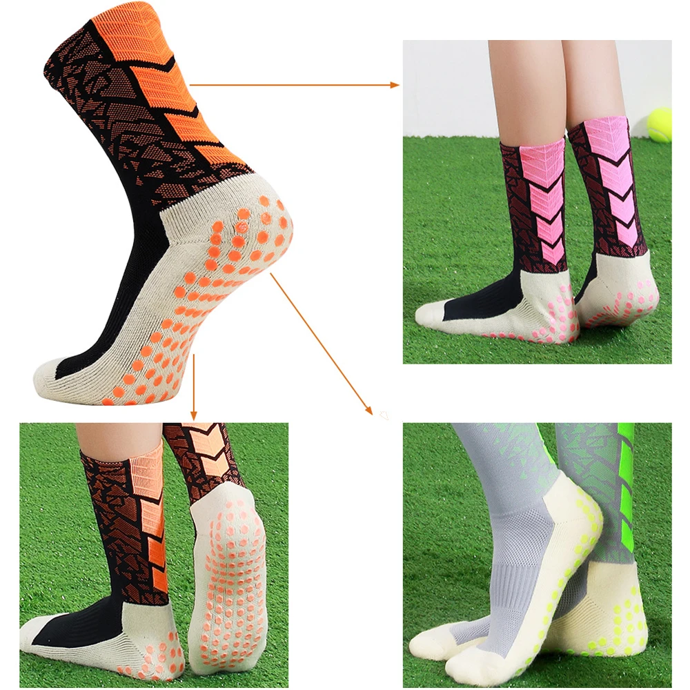 1 пара, противоскользящие футбольные носки для мужчин и женщин, спортивные хлопковые футбольные носки, для улицы, для велоспорта, для пеших прогулок, для бега, средние чулки SP0006