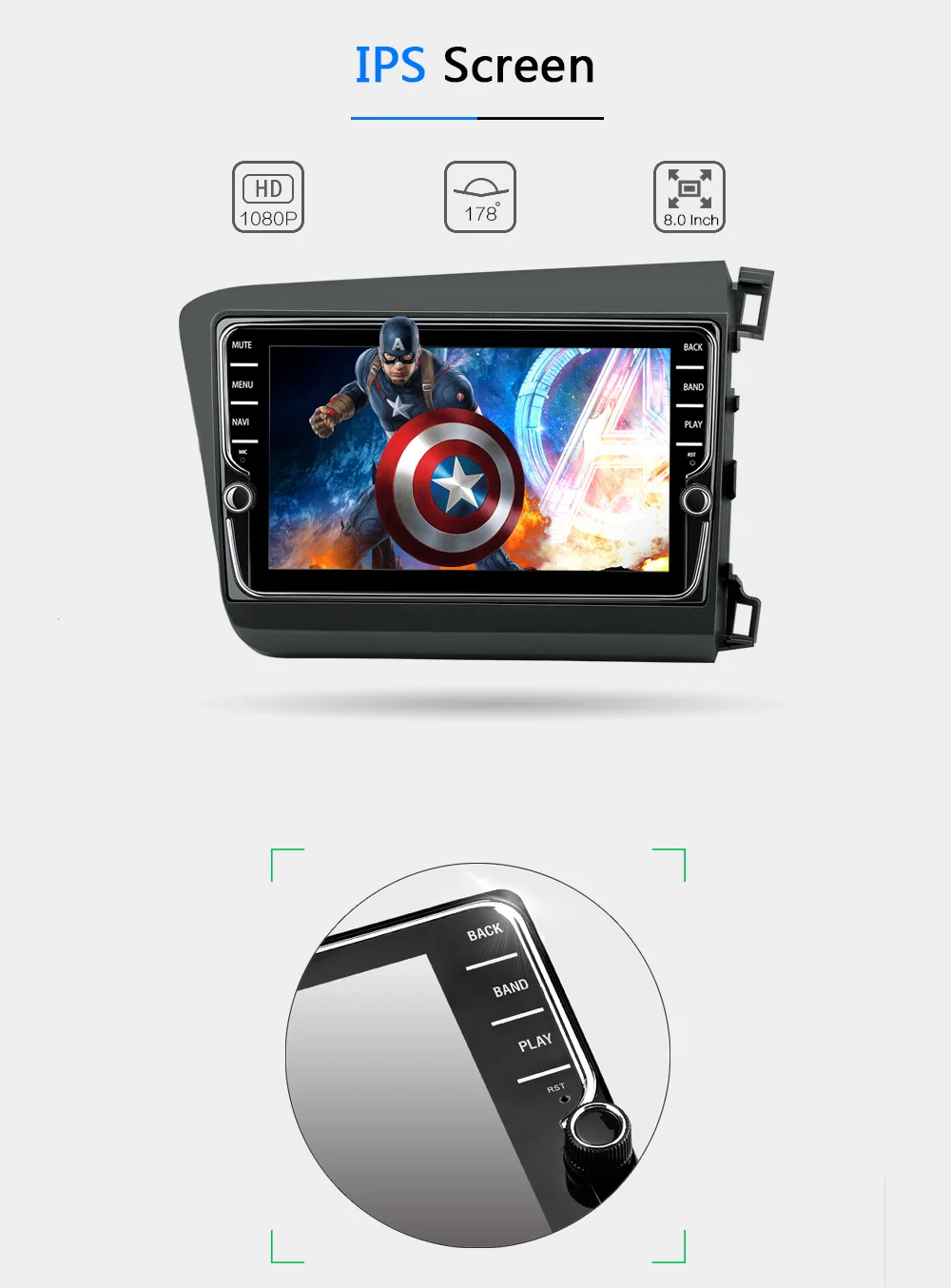 Discount Funrover Car Radio Multimedia IPS 2 din Android 8.0 Head Unit For Honda For Civic 2011-15 right-hand drive stereo navi audio gps 22