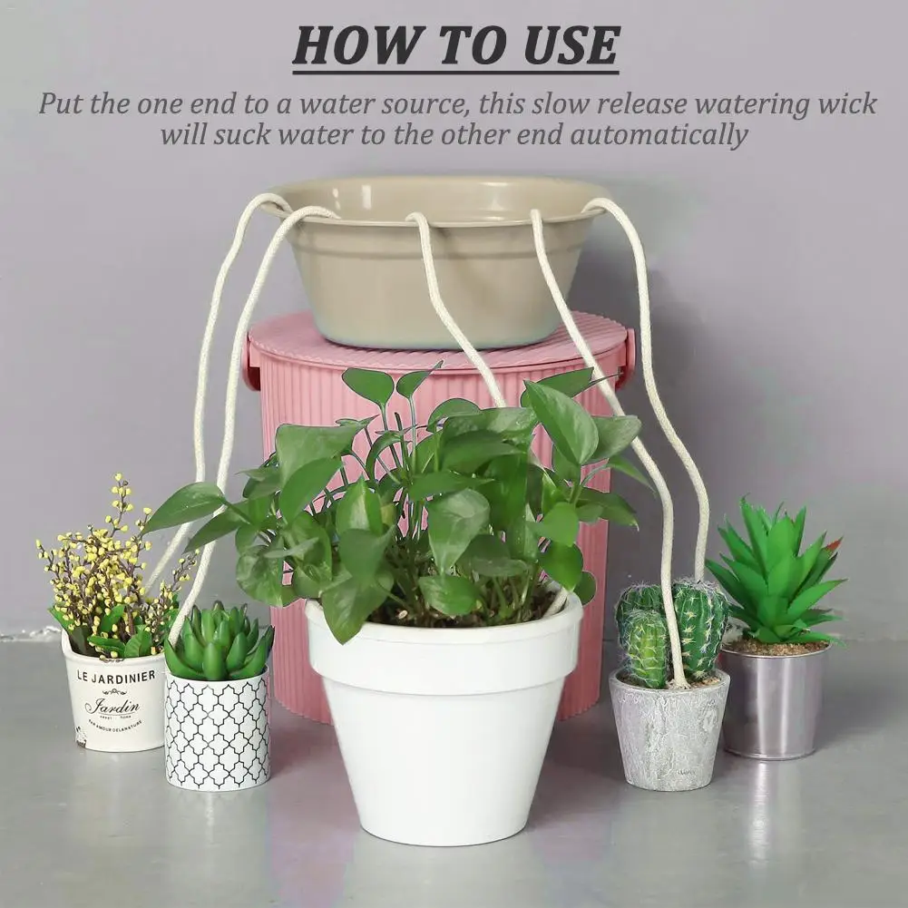 Садовая круглая самополивающаяся система хлопковый сердечник Веревка DIY устройство для полива не тусклый, моющийся, можно использовать