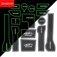 ZUNDUO fessura del Cancello tappetini Per Il 2017 Hyundai Solaris 2 Porta per Interni Pad/Tazza di tappeti di Polvere Water Coaster Non- slittamento rosso/blu/bianco 15 pcs