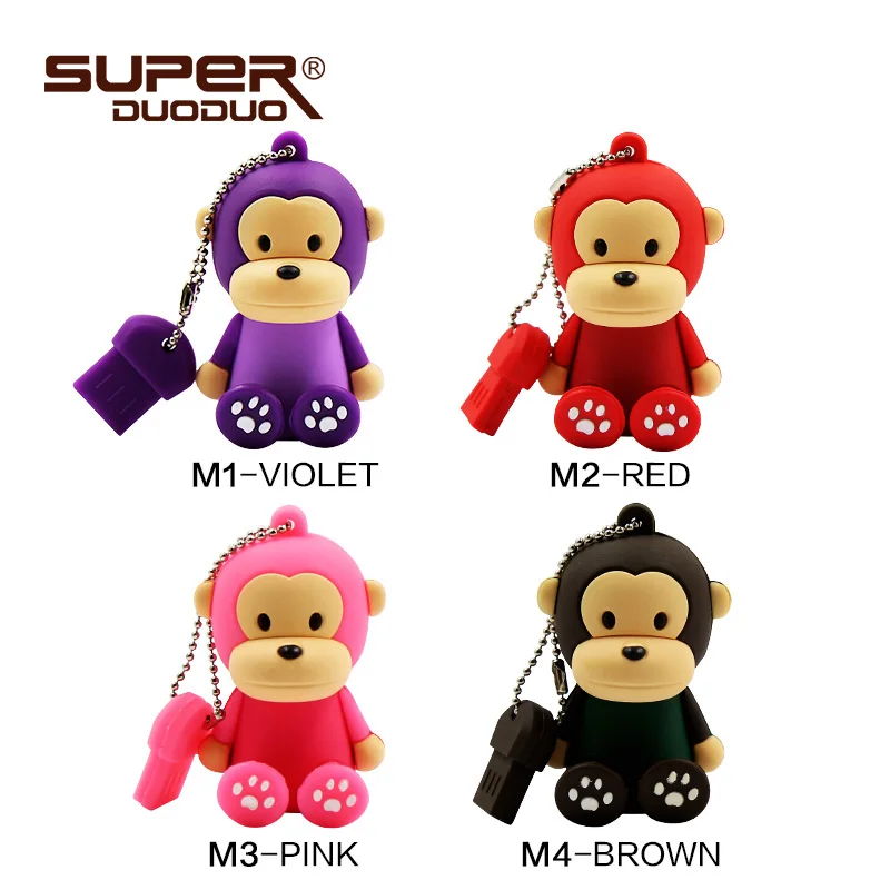 

USB flash Drive 4GB 8GB 16GB Pen drive Cartoon monkey pendrive 32GB 64 GB 128 GB memoria usb stick new design cle usb key