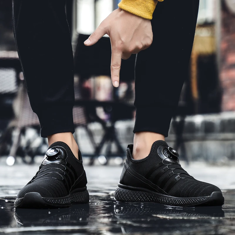 2019 Новая мужская обувь спортивная обувь для мужчин черная вращающаяся обувь легкая дышащая спортивная обувь спортивная ходьба беговые
