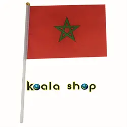 Ручной флаги мир страны с полюсами слово чашка Марокко небольшой bandeir команды banderas для Футбол клуб Футбол поклонников
