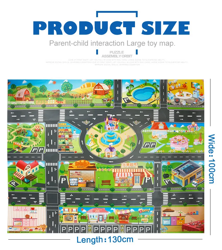 HTB1U489cbZnBKNjSZFrq6yRLFXaS 39Pcs City Map Car Toys Model Crawling Mat Game Pad for Children Interactive Play House Toys (28Pc Road Sign+10Pc Car+1Pc Map)