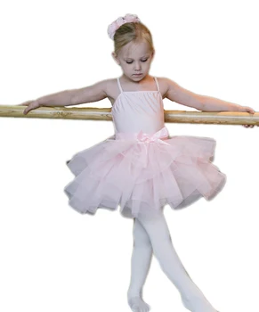 

Pink Bow Girls Clothes and Ballet Latin Ballroom Dancing Dresses Children's Costumes for Performances Ballet Dresses for Girls