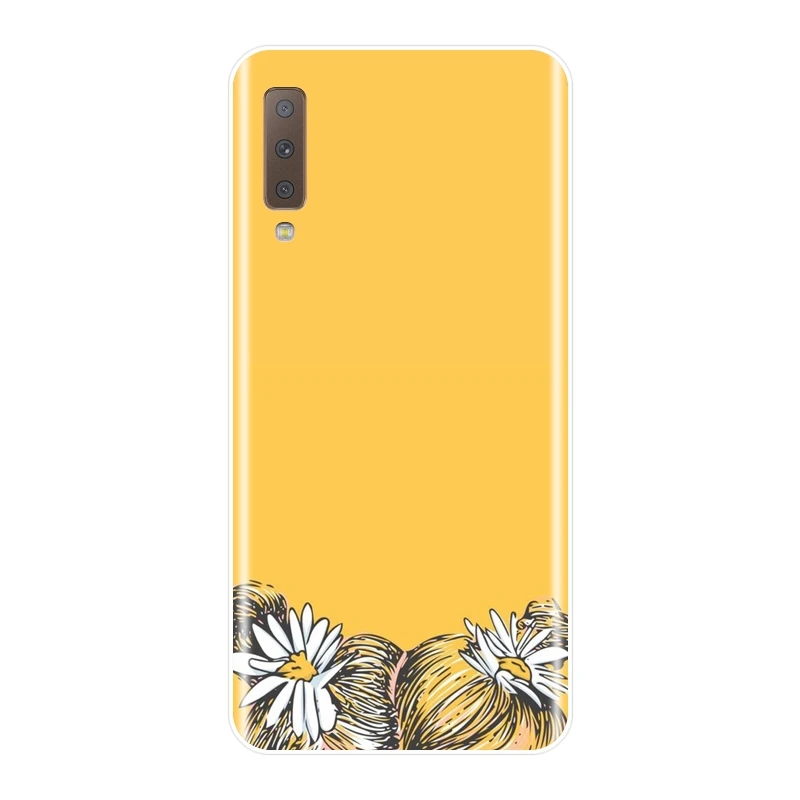 Задняя крышка для Samsung Galaxy A3 A5 A7 2016 2017 желтый кот силиконовый мягкий чехол