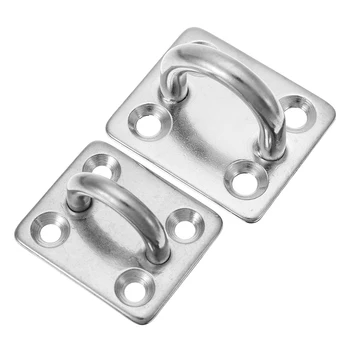 

2Pcs 5mm/6mm Stainless Steel Square Pad Eye Ring Latch Plate for Marine Boat Rigging Hardware
