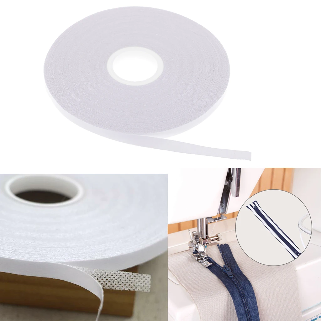 2Pcs Double Sided Adhesive Tape White For DIY Fabric Sewing Cloth Clothing Patchwork Temporary Fixing 21.8 Yards, 6mm 