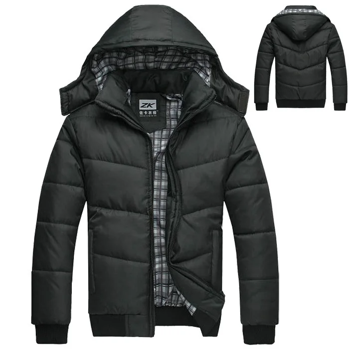 Buy New Fashion Hood Black Winter Jacket Men Warm Coat