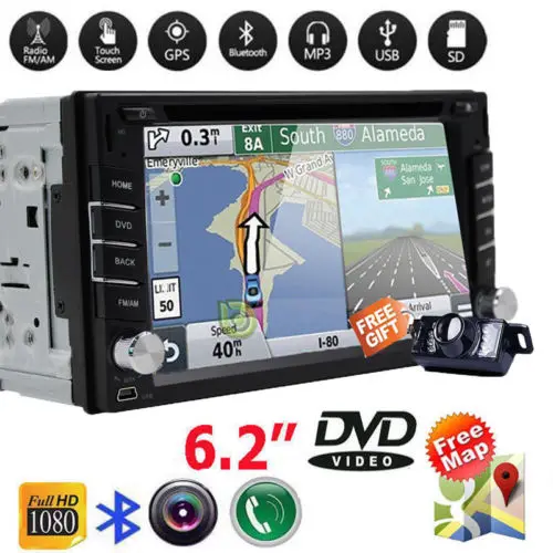 Автомобильный dvd-плеер 2 DIN gps-навигация Bluetooth автостереомагнитола магнитола +