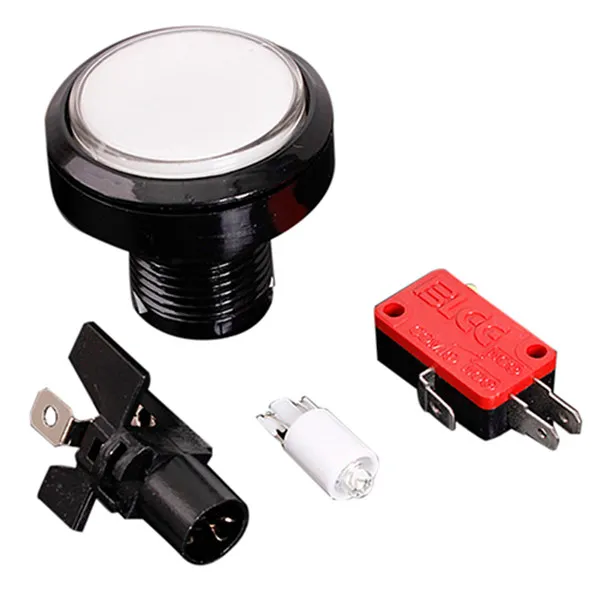 5 pcs 1 inch Round Lit Illuminated Arcade Video Game Push Button Switch with LED Light Lampin