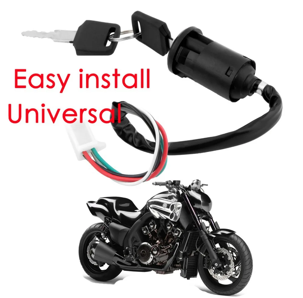 

YHX Ignition Key Switch Lock 4 Wires Bike ATV Quad Go Kart Motard Motor Moped Buggy Scooters for Yamaha for Kawasaki for Suzuki