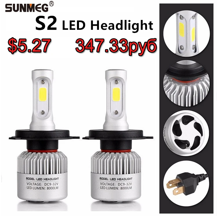 

2Pcs Car Headlight H7 LED H4 LED Bulb H8 H11 9005 9006 Car Accessories Light Bulb 72W 8000LM 6500K 12V 24V Auto Lights Headlamp