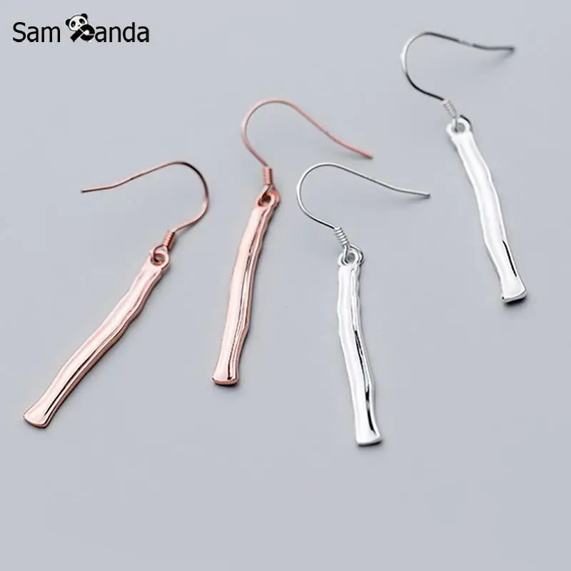 

New Authentic 925 Sterling Sliver One Stick Irregular Stud Earrings Women Simple Anti Allergic Earrings Cute Girls Female Gift