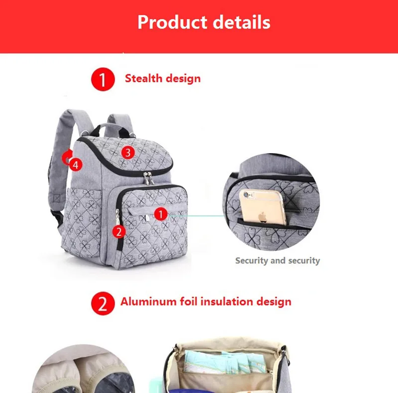 Diaper Bag Fashion Mummy Maternity Nappy Bag Brand Baby Travel Backpack Diaper Organizer Nursing Bag For Baby Stroller