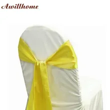 100 шт. желтый свадьба стул створки стул кавер-группа атласа стул пояса