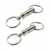 2PCS Removable Keyring Quick Release Keychain Steel Chrome Plated Pull-Apart Key Rings Dual Detachable Key Ring Snap Lock Holder ► Photo 1/6