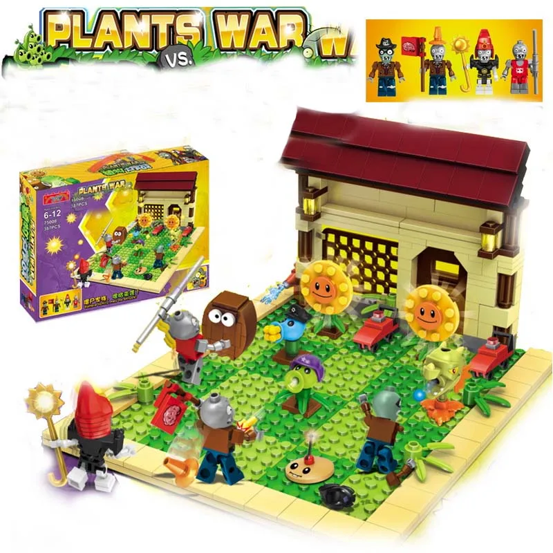 New Plants Vs Zombies Struck Game Toy Action Toy &figures Building Blocks Bricks Brinquedos Toys Minecraft Gifts