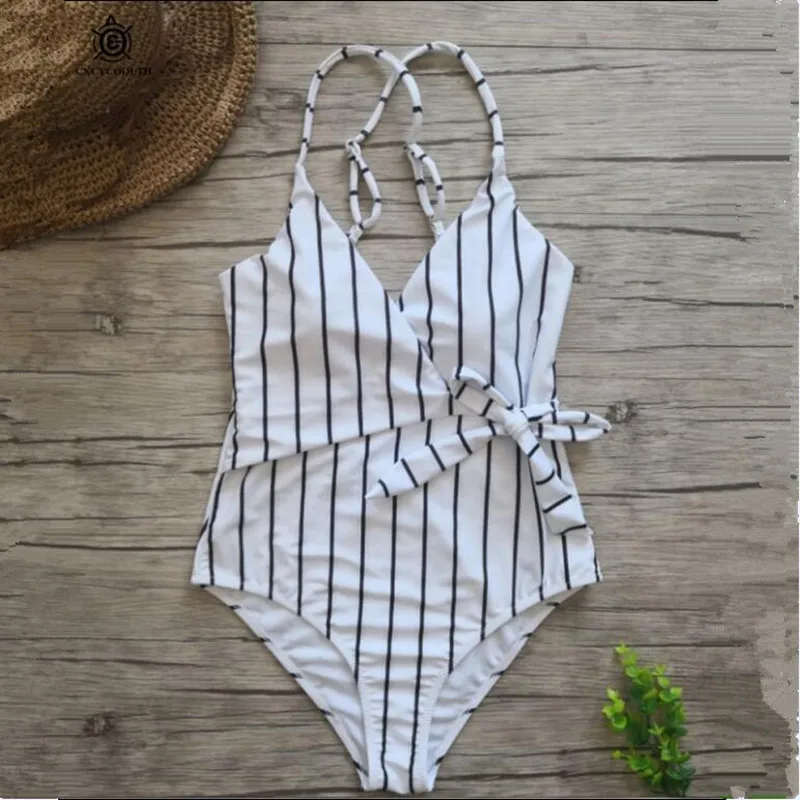 CXCYCOOLTH, сдельный купальник размера плюс, женский купальник, монокини, купальники, черный, белый, в полоску, пляжная одежда, новинка, бикини XXL