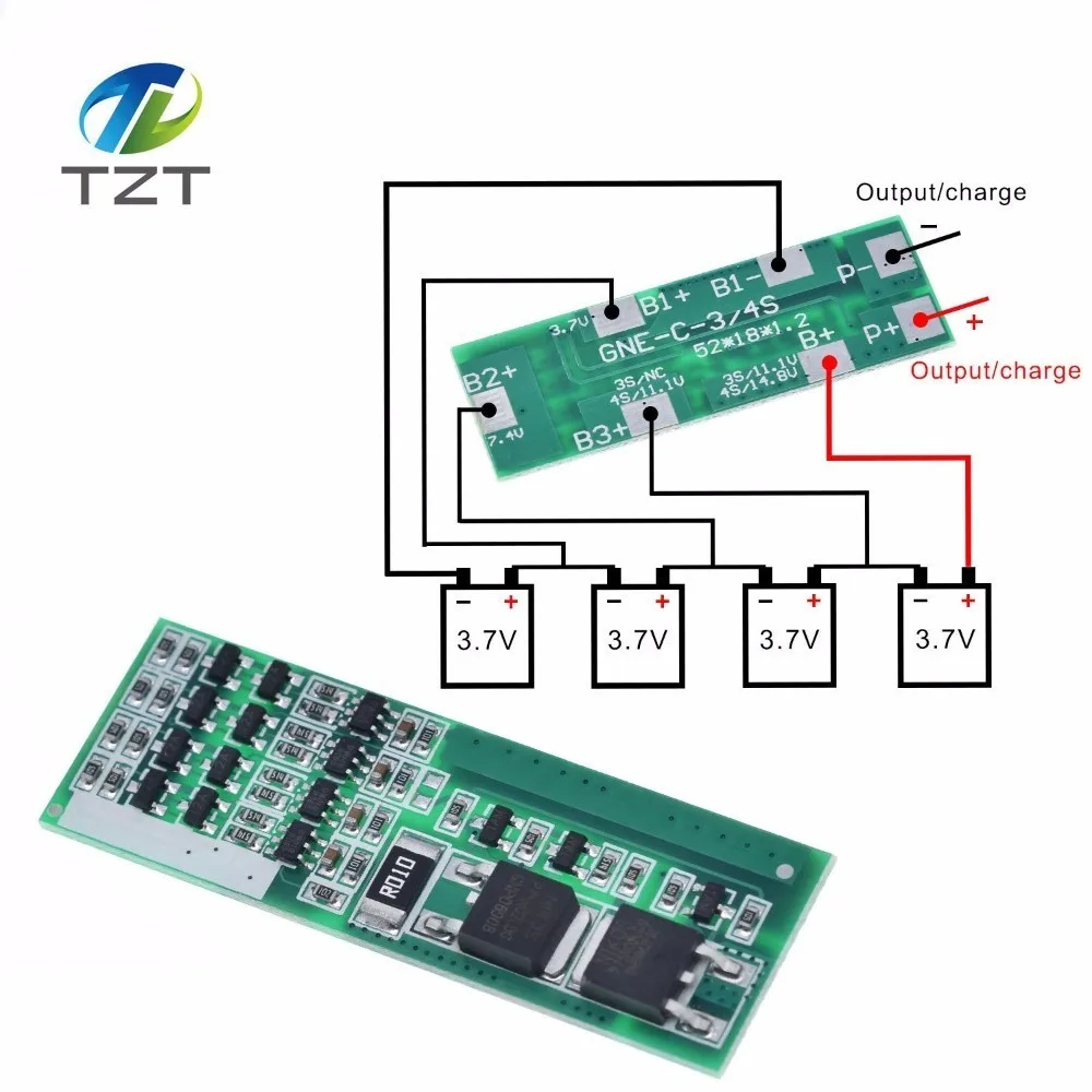 TZT 4S 8A полимерный литий-ионный Батарея Зарядное Устройство Защиты доска для 4 Серийный 4 шт. 3,7 Li-Ion зарядки защиты модуля BMS