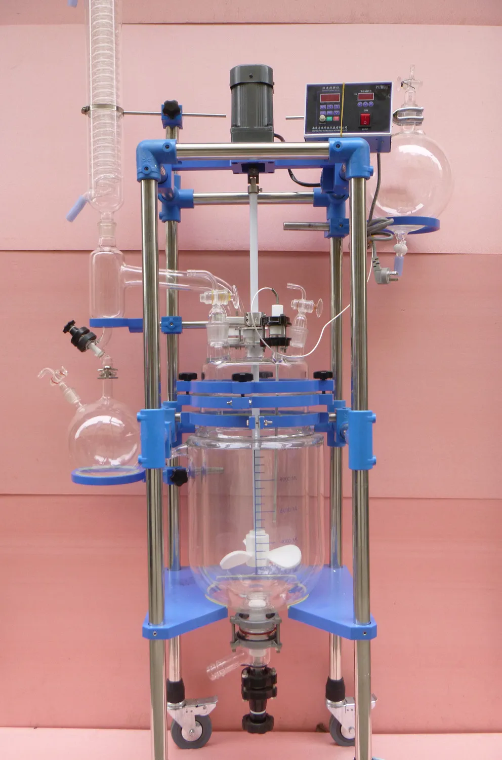 Borosilicate Glass Reaction Kettle,Cylindrical Glass Reaction Reactor