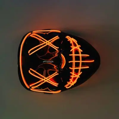 200 шт., маска на Хэллоуин, светодиодный светильник, Вечерние Маски, маска для продувки, веселые маски, праздничные Вечерние Маски для игр - Цвет: orange