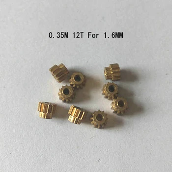 

Metal reduction copper gear 0.35M 12T For 1.6MM , 0.35 modulus 12 teeth bore diameter 1.6MM , outer diameter 4.9mm