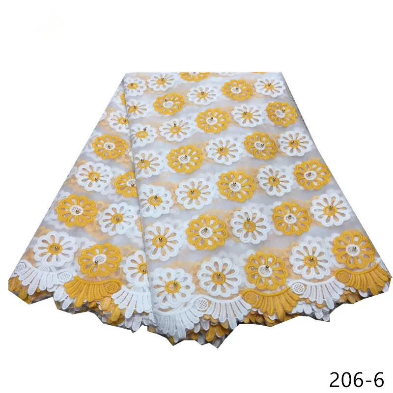 

Yellow Milk Silk French Lace Fabric Tulle Embroidered Flower Transparent Net Lace With Beads for Wedding Dress Sewing 206