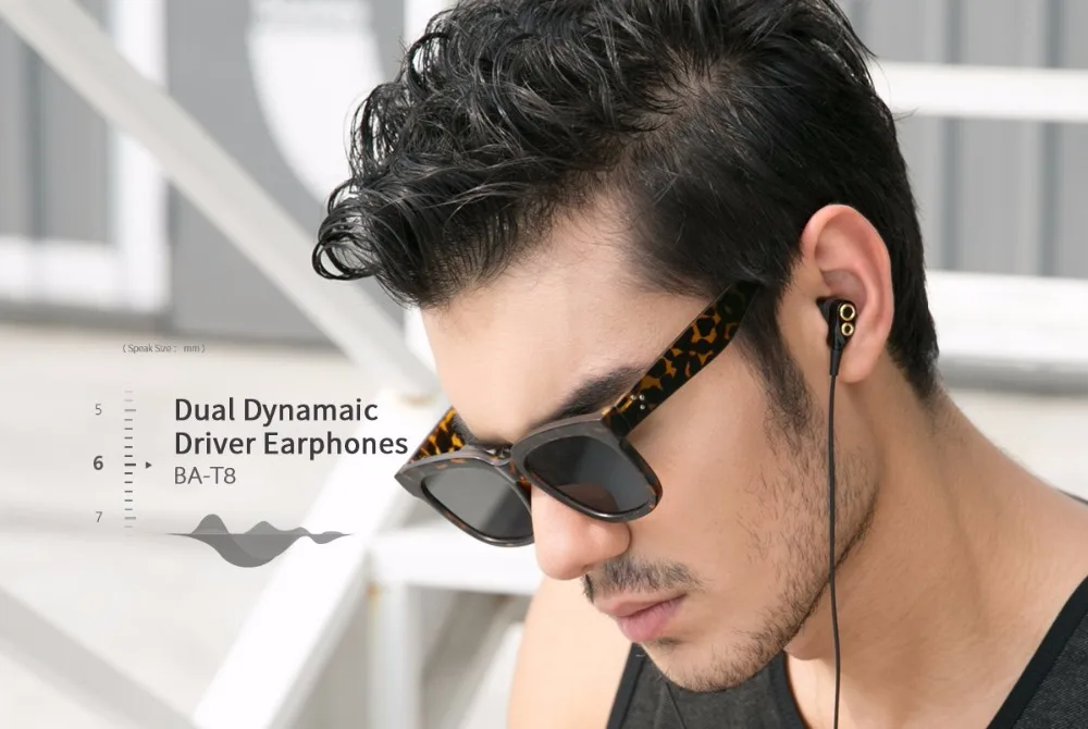 UiiSii DT200 Dual Dynamaic Drive наушники HiFi Super Bass In Ear наушники с микрофоном шумоподавление