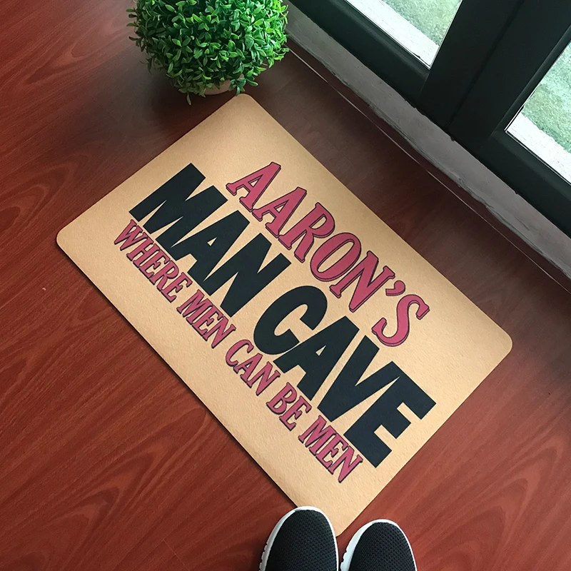 

Custom Made Funny Doormat JOE's (This Name Can Change To Your Name) Man Cave Where Men Can Be Men Door Mat Entrance Floor Mat