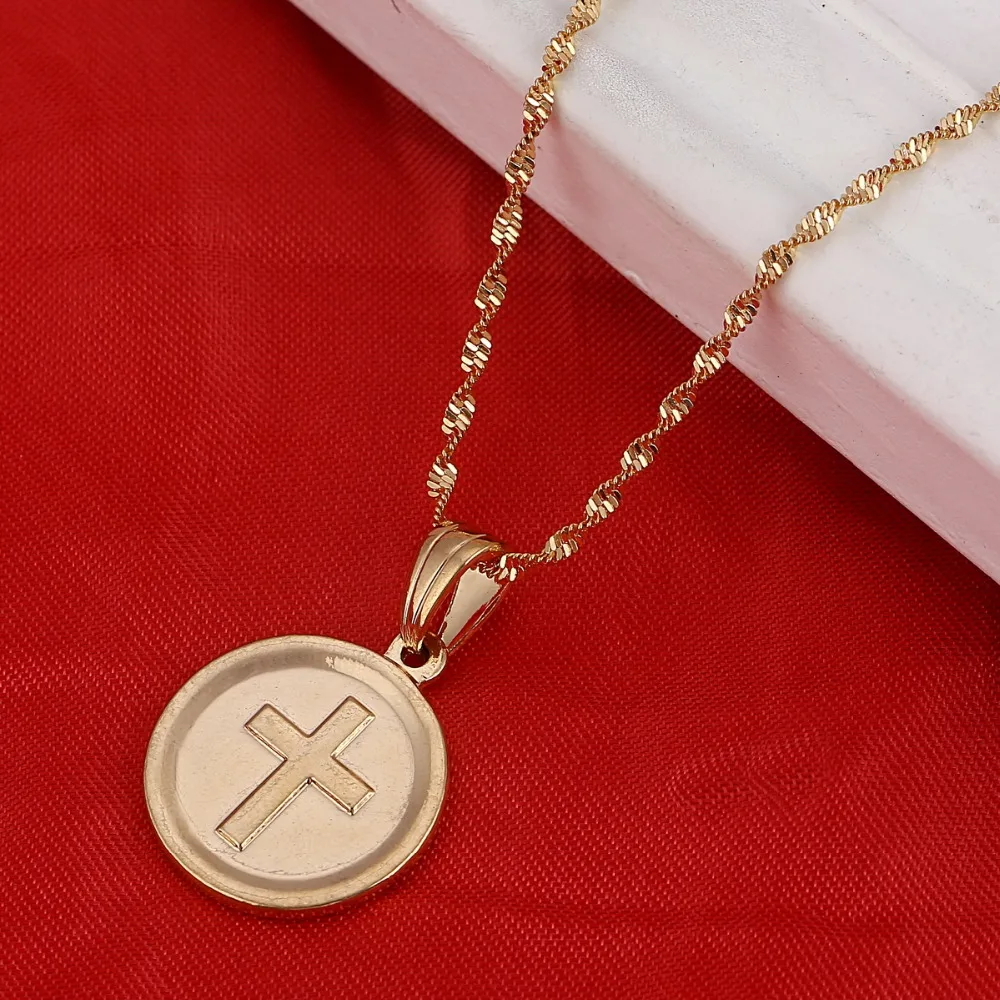 Men's Round Cross Necklaces For Women 