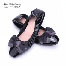 Новинка; Брендовая обувь с квадратным носком; балетки из лакированной воловьей кожи на плоской подошве с милым бантом; удобная женская повседневная обувь; Размеры 35-43